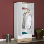 Wardrobe Prue with 2 doors in white-sonoma colour 80x52x198cm - Слика 4