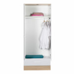 Wardrobe Prue with 2 doors in white-sonoma colour 80x52x198cm - Слика 5