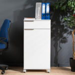 Cabinet Chad mobile in white gloss color 50x40x100cm - Image 2