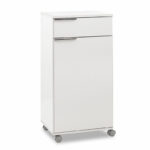 Cabinet Chad mobile in white gloss color 50x40x100cm
