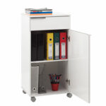 Cabinet Chad mobile in white gloss color 50x40x100cm - Image 3