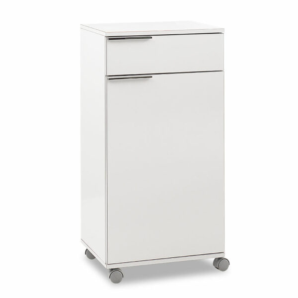 Cabinet Chad mobile in white gloss color 50x40x100cm