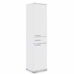 Multipurpose cabinet Chad in white gloss color 45x40x187cm