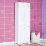 Multipurpose cabinet Chad in white gloss color 60x40x187cm - Image 2
