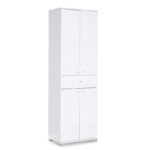 Multipurpose cabinet Chad in white gloss color 60x40x187cm