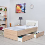 Bed Maeve with storage space in white sonoma 90x190cm - Слика 2