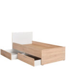 Bed Maeve with storage space in white sonoma 90x190cm - Слика 5