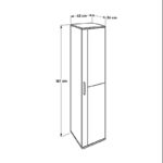 Entrance furniture-shoe cabinet Porto with mirror 20 pairs sonoma 45x36x187cm - Слика 2