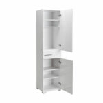 Chad wardrobe with drawers white gloss 45x40x188cm - Image 2