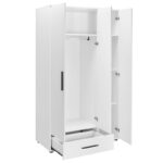 Wardrobe Dynamic with 3 doors in white colour 103x52x187cm - Слика 2