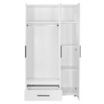Wardrobe Dynamic with 3 doors in white colour 103x52x187cm - Слика 5