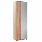 Entrance furniture-shoe cabinet Porto with mirror 25 pairs natural 60x36x187cm