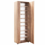 Entrance furniture-shoe cabinet Porto with mirror 25 pairs natural 60x36x187cm - Слика 3