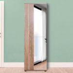 Entrance furniture-shoe cabinet Porto with mirror 25 pairs natural 60x36x187cm - Слика 4