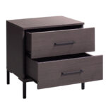 Calliope bedside table with 2 drawers wenge-black 55x44x57cm - Image 2