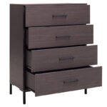 Chest f 4 drawers Calliope in wenge-black colour 80x44x108cm - Слика 2