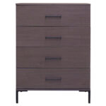 Chest f 4 drawers Calliope in wenge-black colour 80x44x108cm - Слика 3