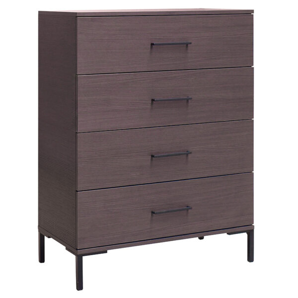 Chest f 4 drawers Calliope in wenge-black colour 80x44x108cm