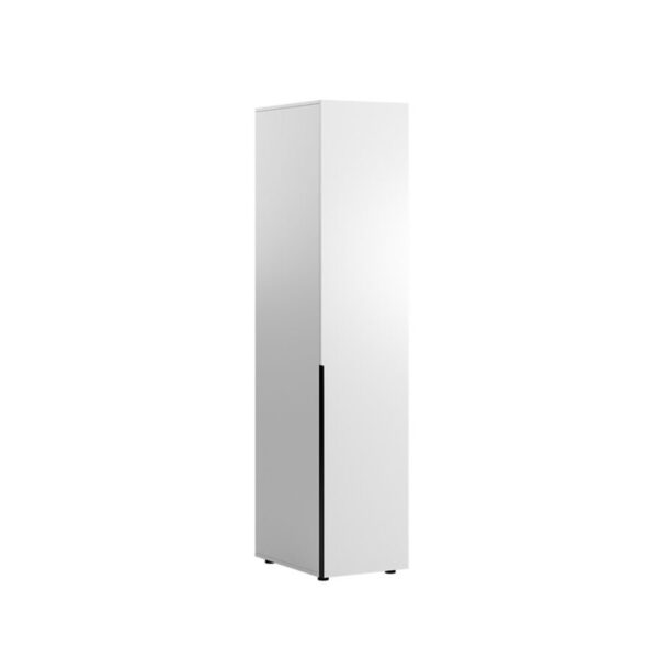 Oryana column wardrobe with shelves in white diamont shade 45x62x210cm