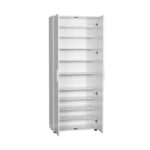 Rafin double-door shoe cabinet in white 76x36x187cm - Image 3