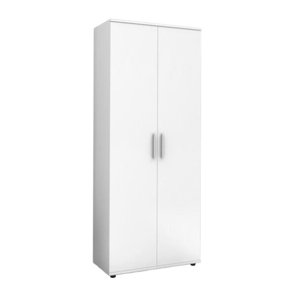 Rafin double-door shoe cabinet in white 76x36x187cm
