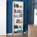 Bookcase Bator in white-oak color 60x26x197cm - Image 2