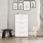 Lacci chest of drawers in white 60x44x108cm - Слика 2