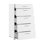 Lacci chest of drawers in white 60x44x108cm - Слика 3