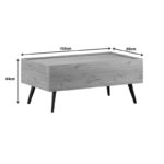 Coffee table with drawerTema in oak shade 103x60x44cm - Image 6