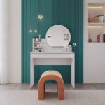 Bedroom vanity with mirror Nashi in mink shade 90x45x138cm - Слика 2