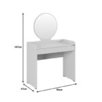 Bedroom vanity with mirror Nashi I in mink shade 90x47x147cm - Слика 3