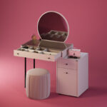 Bedroom vanity with mirror Princesa in mink shade 108x47x130cm - Слика 2