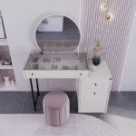 Bedroom vanity with mirror Princesa in mink shade 108x47x130cm - Слика 3