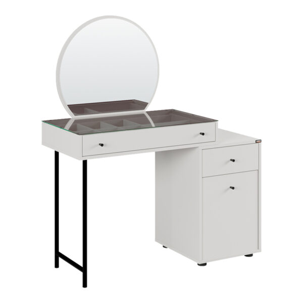 Шпајз за спална соба со огледало Принцеса во нијанса на визон 108x47x130 см