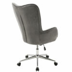 Manager office chair Kido in grey velvet color - Image 2