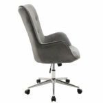 Manager office chair Kido in grey velvet color - Image 3