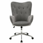 Manager office chair Kido in grey velvet color - Image 4