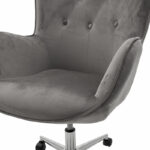 Manager office chair Kido in grey velvet color - Image 6