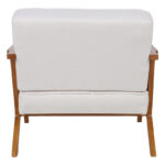 Armchair Claudia fabric beige-pvc rattan-rubberwood natural - Слика 5