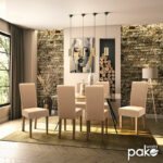 Chair Ditta with mocha pu - wooden legs walnut - Слика 2