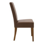 Chair Ditta with light brown pu - wooden legs walnut - Слика 4