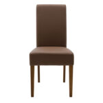 Chair Ditta with light brown pu - wooden legs walnut - Слика 5