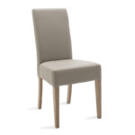 Chair Ditta with grey pu - wooden legs sonoma