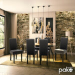 Chair Ditta with dark grey pu - wooden legs wenge - Image 2