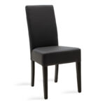 Chair Ditta with dark grey pu - wooden legs wenge