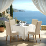 Chair Ditta with ecru fabric - wooden legs walnut - Image 2