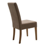 Chair Ditta with light brown fabric - wooden legs walnut - Image 3
