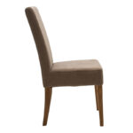 Chair Ditta with light brown fabric - wooden legs walnut - Image 4
