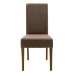 Chair Ditta with light brown fabric - wooden legs walnut - Image 5