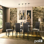 Wooden chair Ditta with dark grey fabric - wooden legs wenge - Слика 2